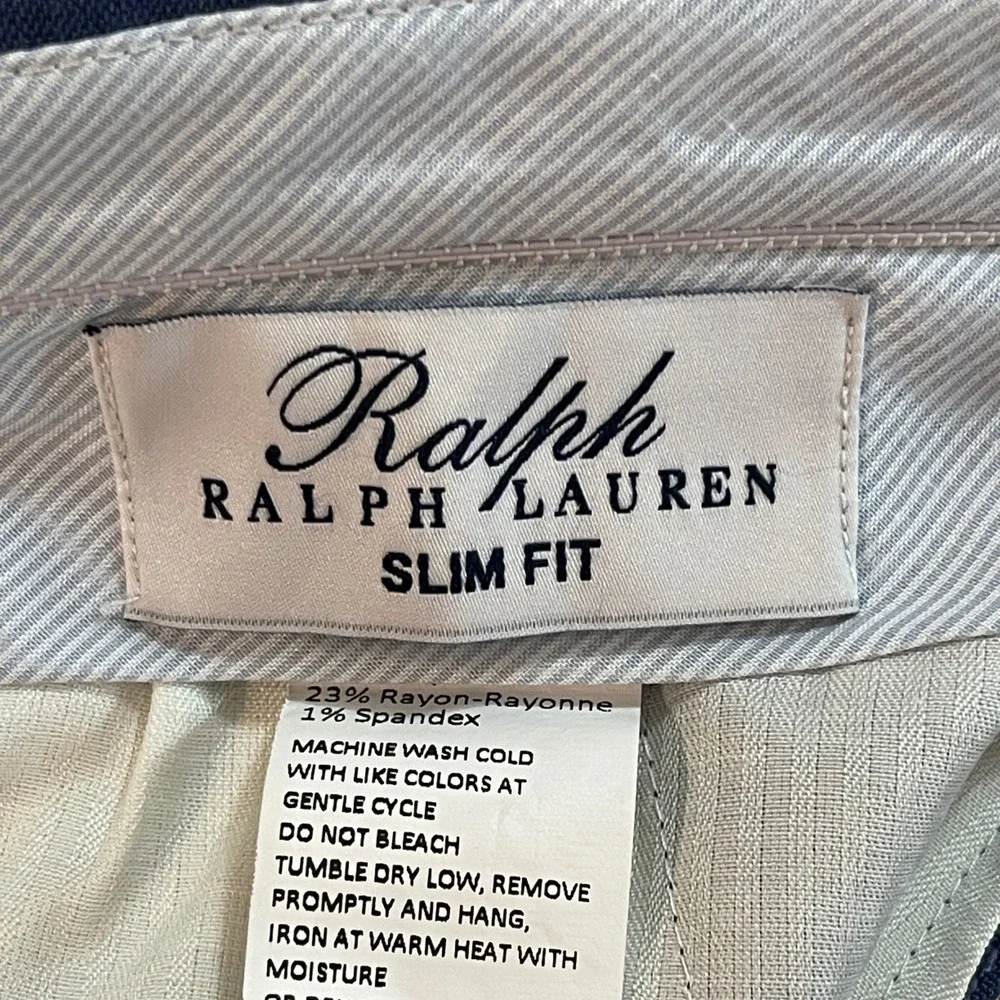 Ralph Lauren Comfort Flex Slim Fit Pants Mens 36x32 Blue Performance Dress Slack